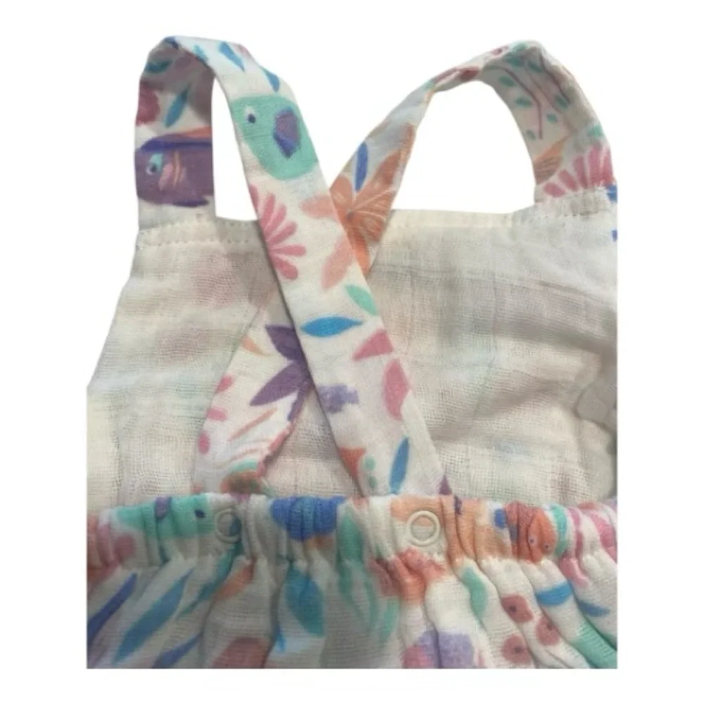 Angel Dear Tropical Fish Floral Ruffle suit 3-6 mo